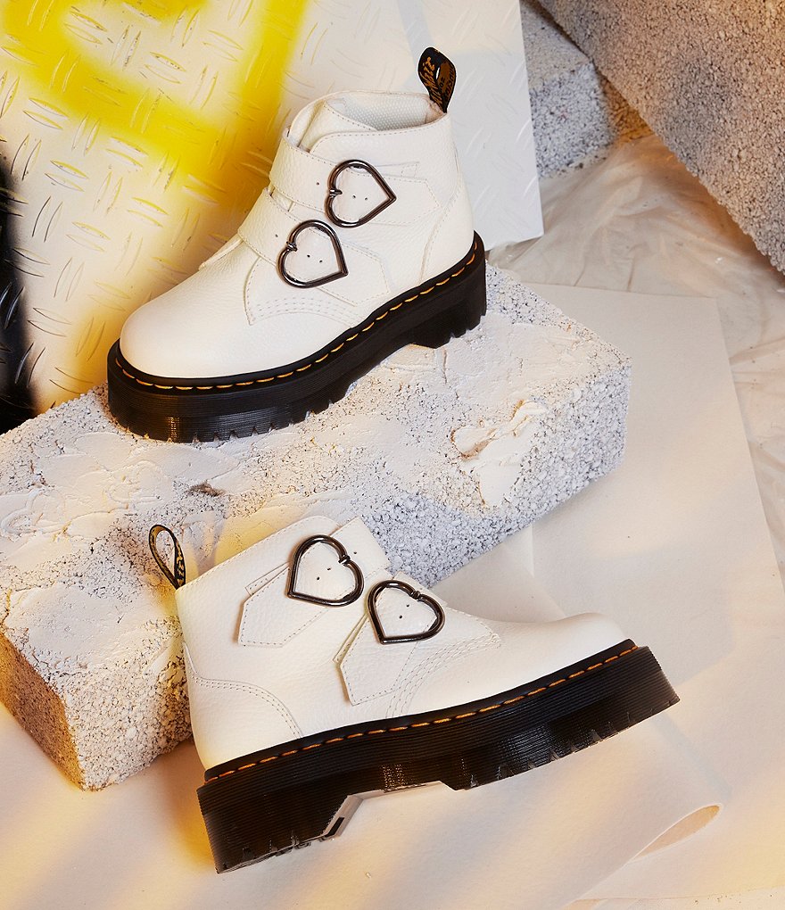 Dr. Martens Women's Devon Heart Buckle Platform Booties