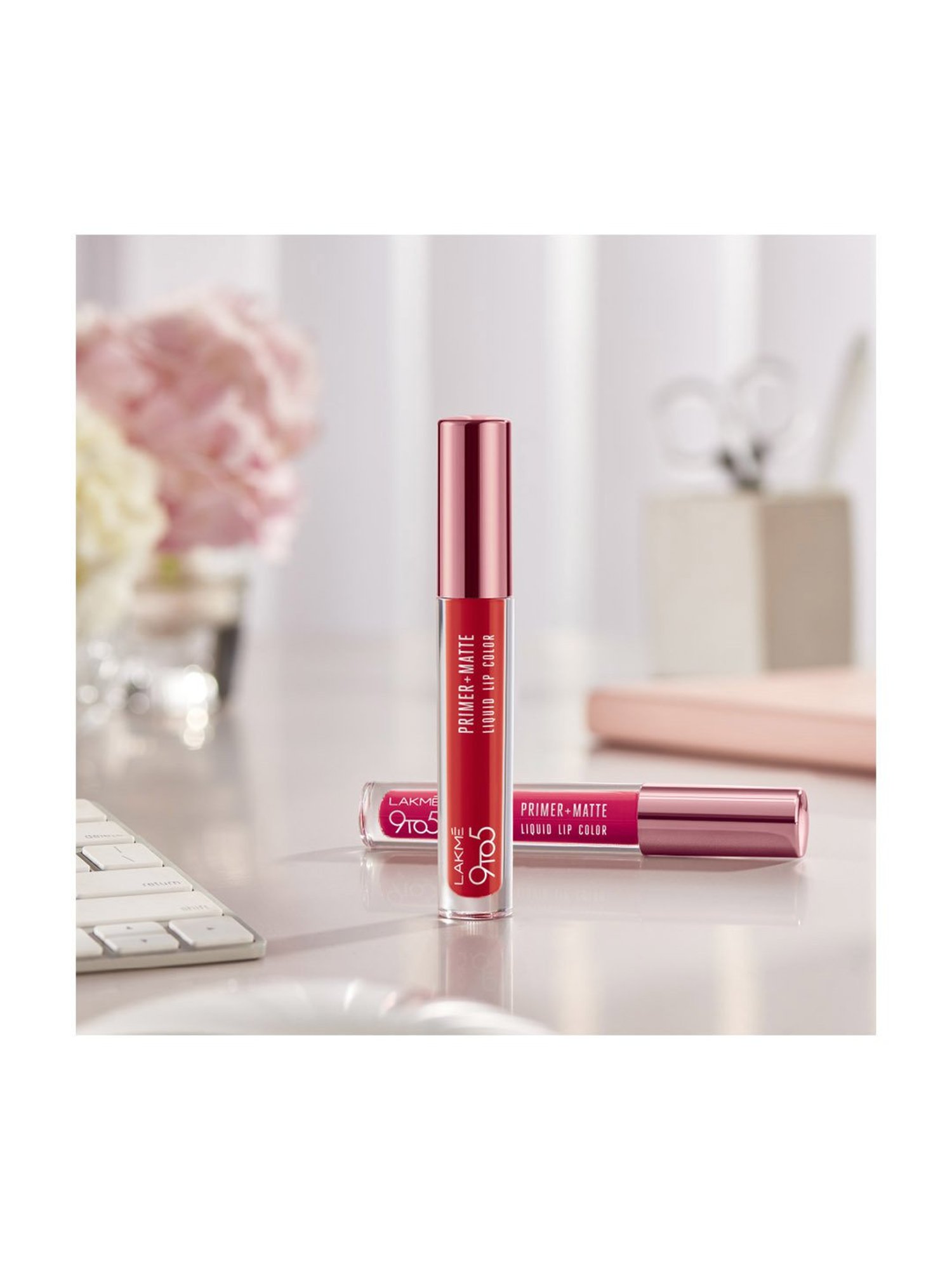 Lakme 9to5 Primer + Matte Liquid Lip Color MP4 Salmon Pink - 4.2 ml