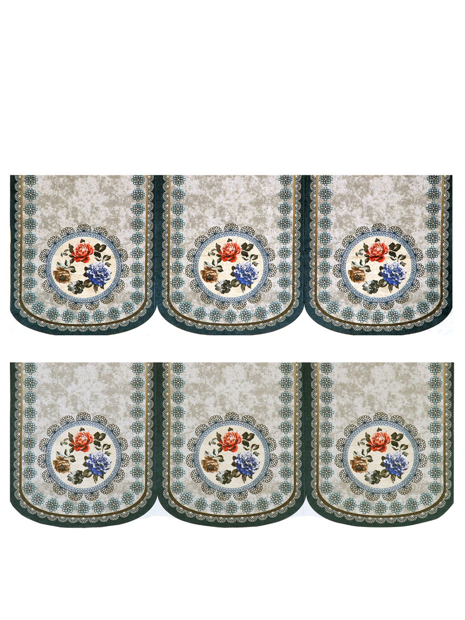 Romee Silver Polyester Floral Sofa Covers