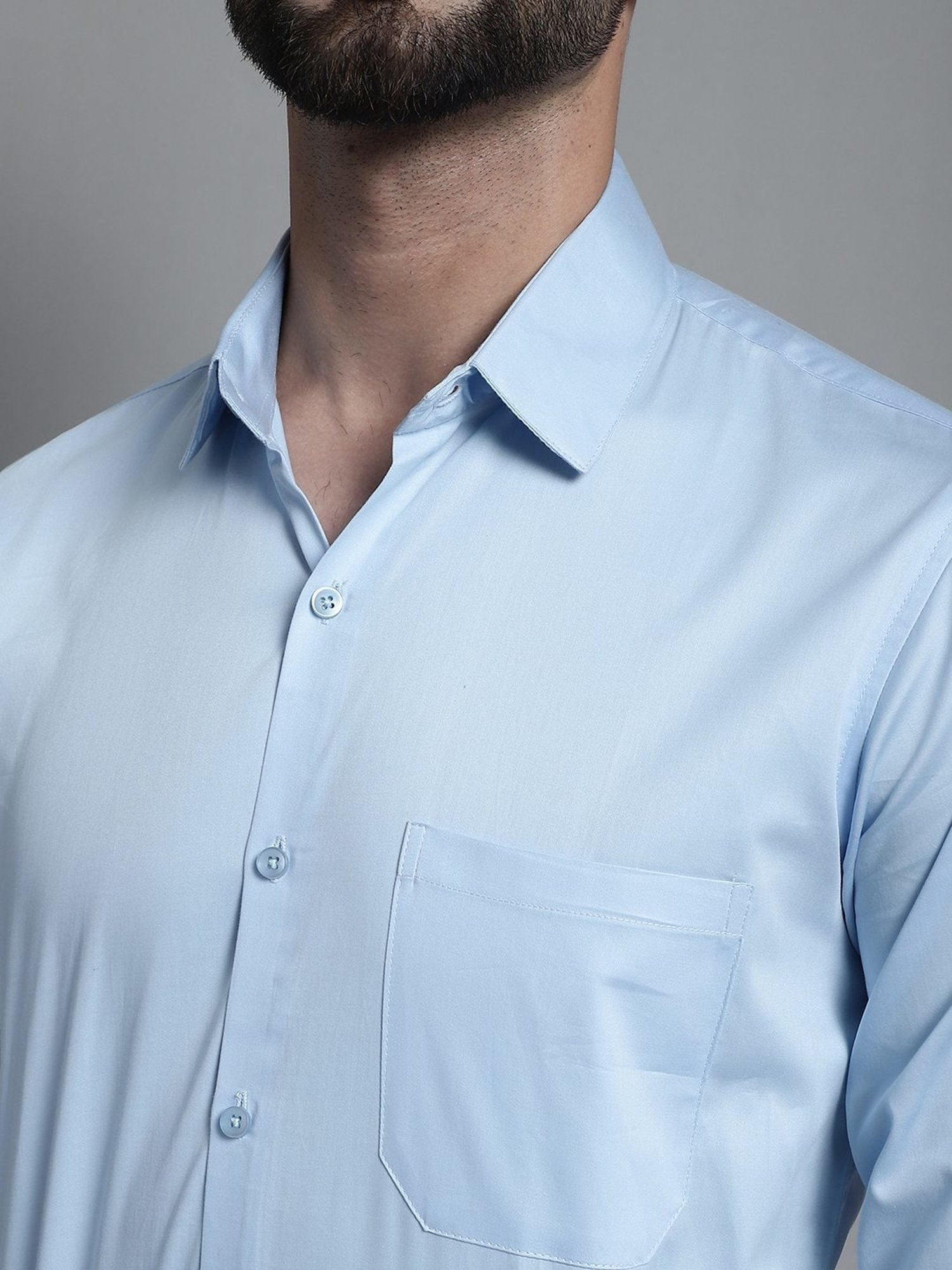 Jainish Sky Satin Regular Fit Shirt