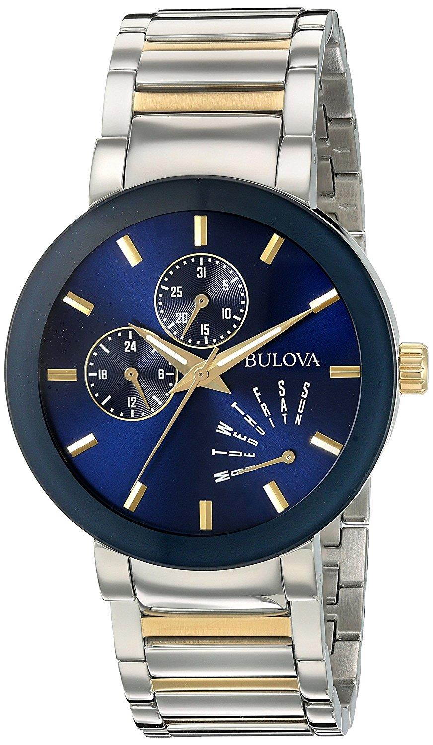 Bulova Mens Silver & Gold Finish Watch