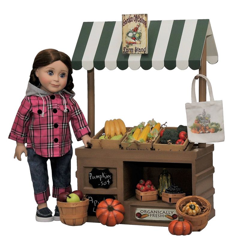The Queen's Treasures 18 Inch Doll Farm Fresh Kitchen Food Accessory, Set of 2 Gourds Veggie Crate