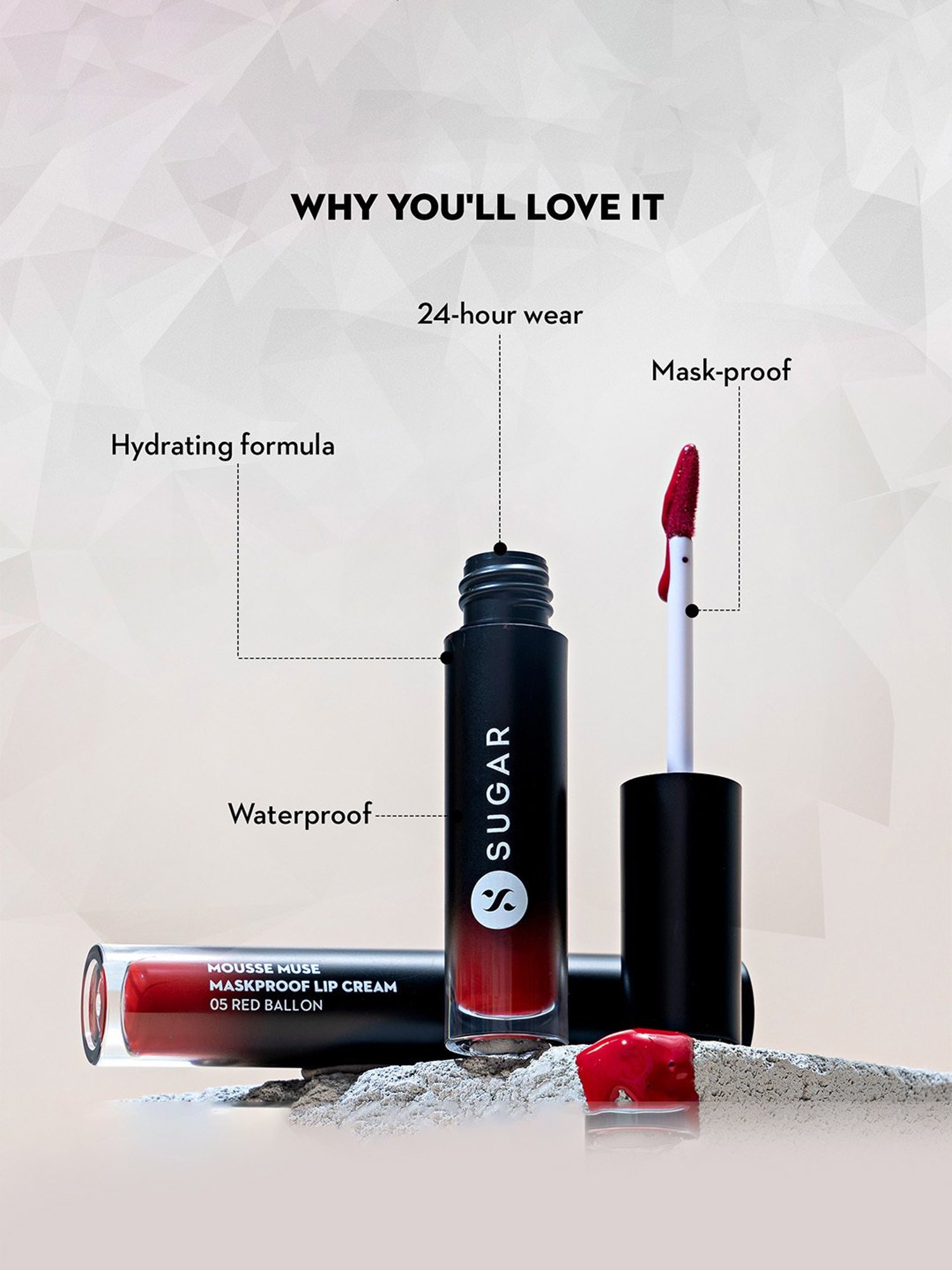 SUGAR Cosmetics Mousse Muse Maskproof Lip Cream 02 Pinkie - 5 ml