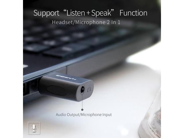 Black USB External Sound Card Converter USB to Jack 3.5mm Headphone Audio Adapter Mic Sound Card for PC Laptop Audio adapter