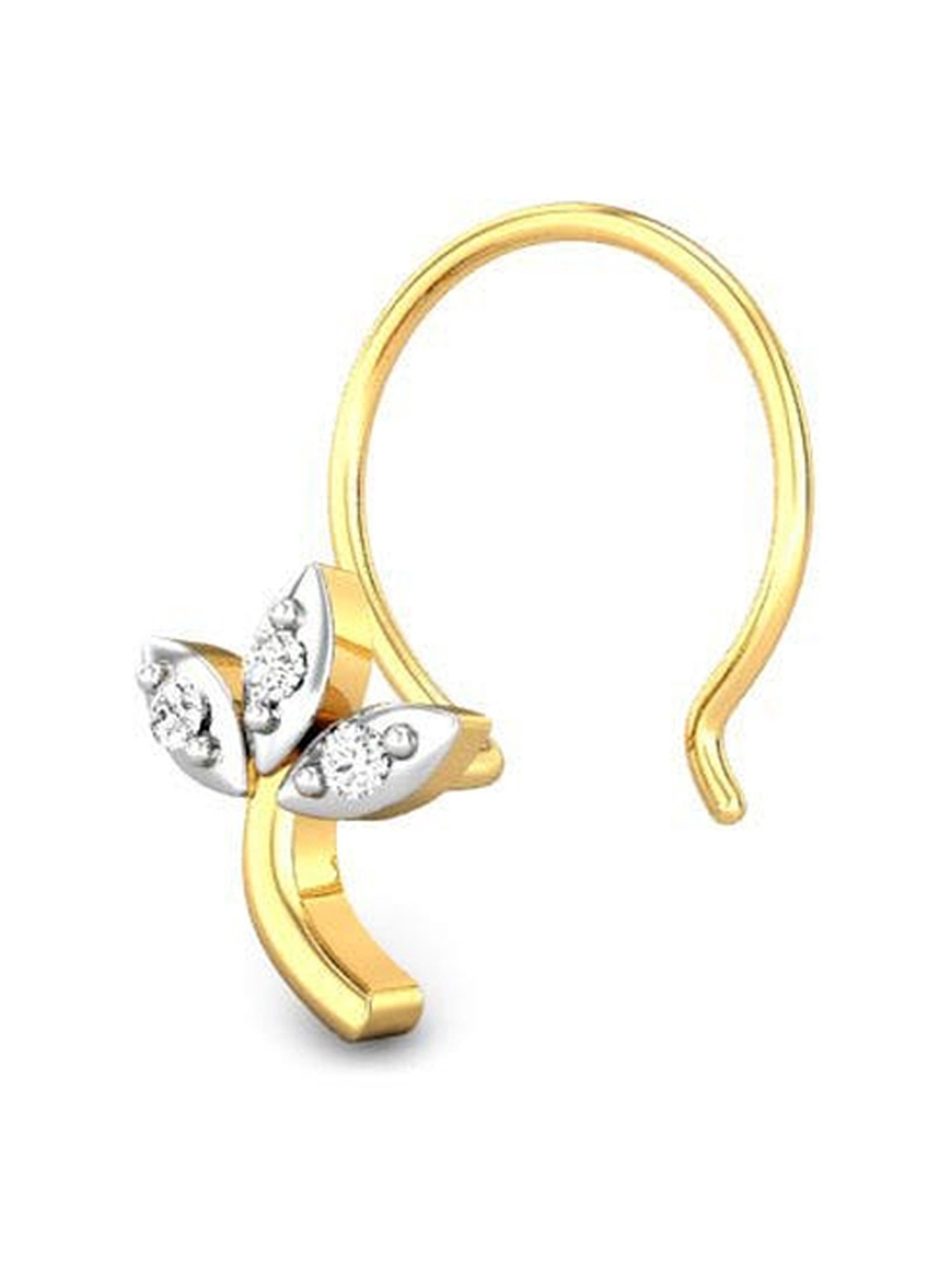 Candere by Kalyan Jewellers 18k Yellow Gold and Diamond Nosepin for Women