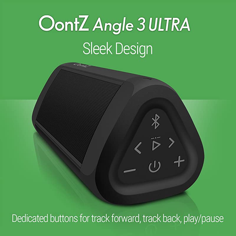 Angle 3 Ultra Portable Bluetooth Speaker 14Watts Deliver Bigger Bass and HiQuality Sound 100ft Wireless Range Play Two Together for Music in Dual Stereo IPX6 Splashproof Black
