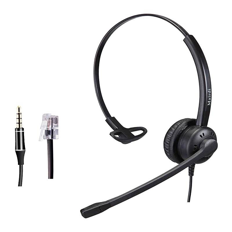 Headset for Cisco Landlines TeleHeadset with Noise Cancelling MicroIncluding 35mm Connector for Cell Laptops