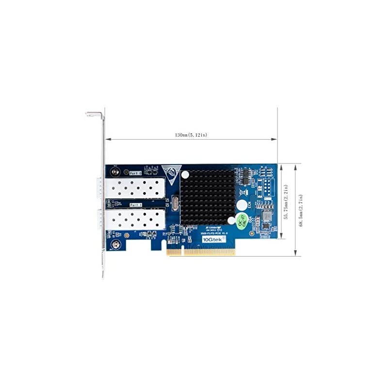 Ethernet Network Adapter Card- 82599 Controller Compare to Intel X520-DA2 Network Interface Card (NIC) PCI Express X8, Dual SFP+ Port Fiber Server Adapter