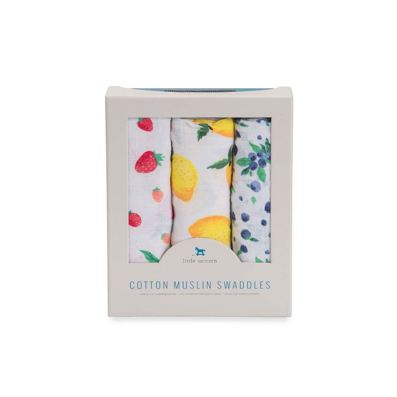 Little Unicorn Cotton Muslin Swaddle Blankets - Berry Lemonade