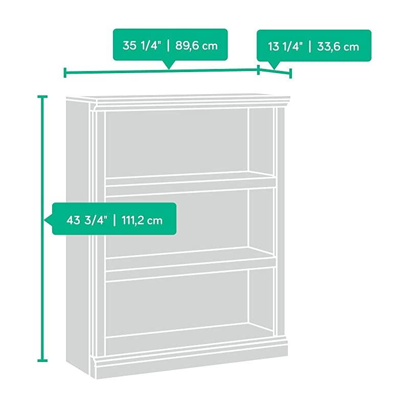 Select Collection 3-Shelf Bookcase, Salt Oak finish