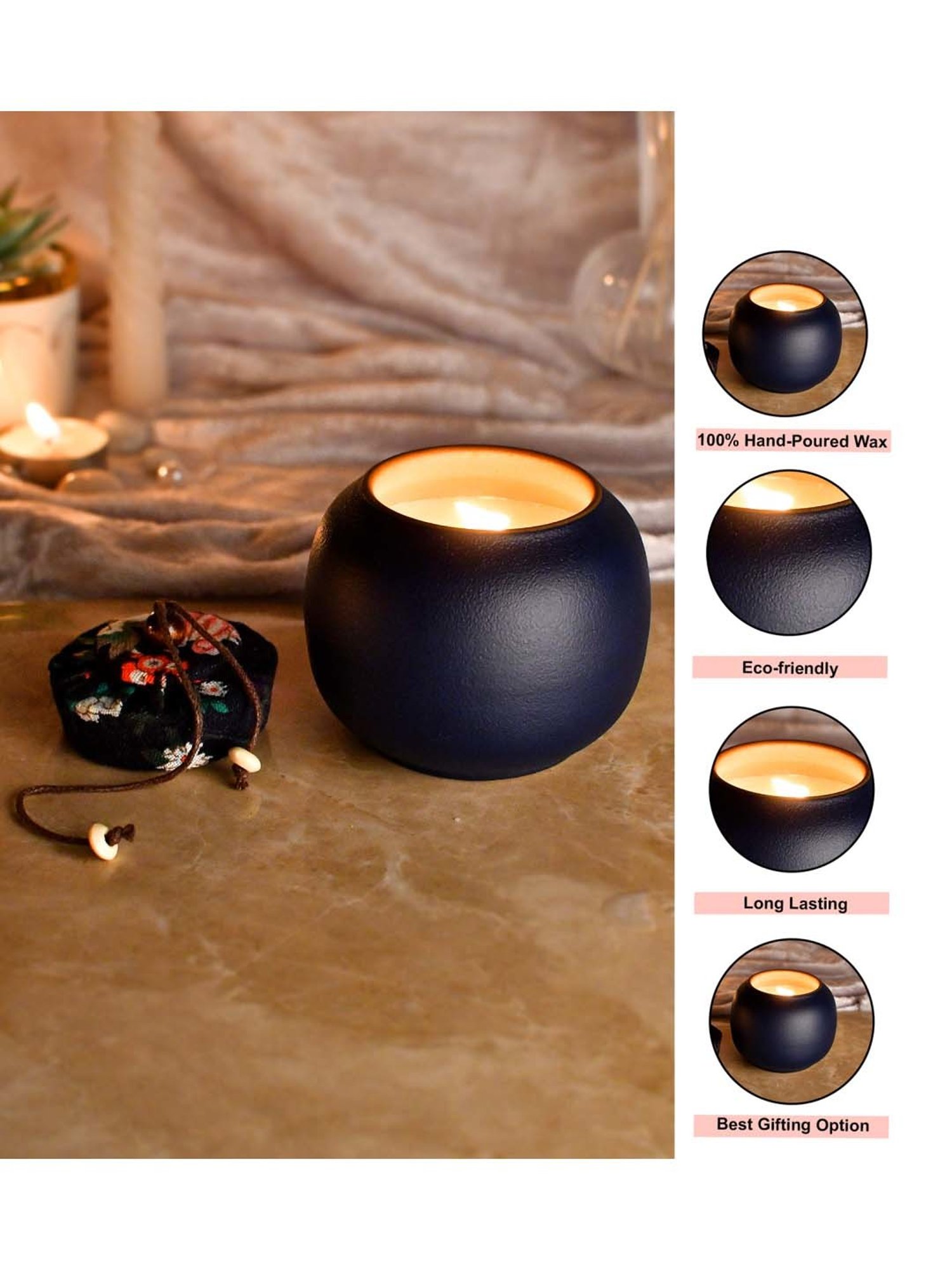 Lidded Glass Jar Crackling Wooden Wick Teak and Moss Candle - Nature's Wick