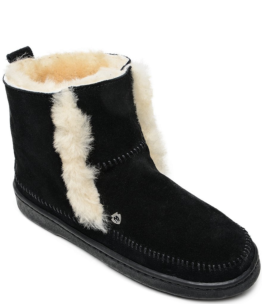 Minnetonka Jade Suede Sheepskin Booties