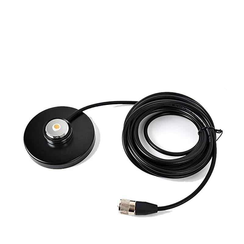 NMO Radio Antenna Magnet Mount 35 Base 16ft RG58 Coax Cable PL259 Connector with N Male to SO239 Adapter for Mobile Transceiver