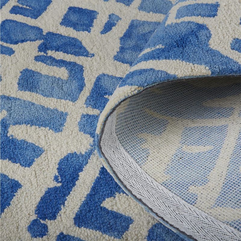 2'6"x8' Runner Hand Made Tufted Stripe Runner Blue - Feizy