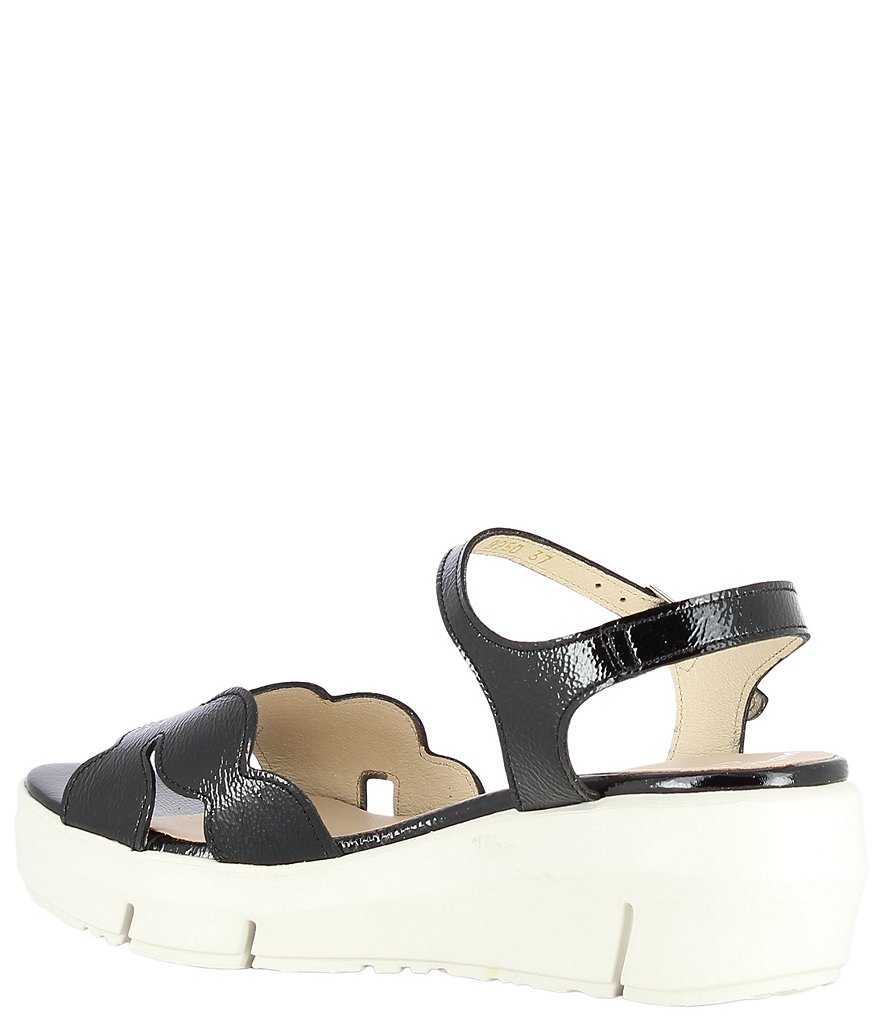 Wonders Christine Patent Leather Extra Light Platform Wedge Sandals