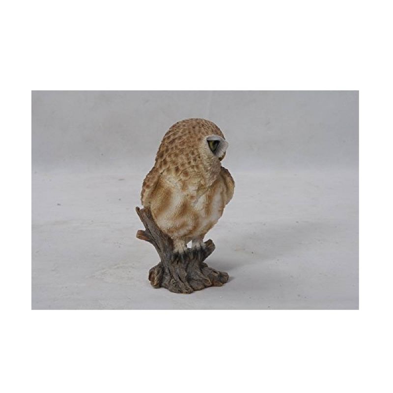 6" Polyresin Small Brown Owl on Stump Statue Brown - Hi-Line Gift