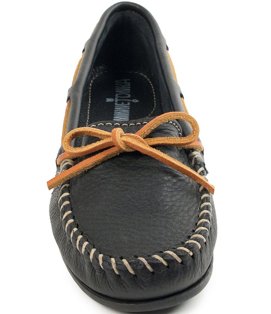 Minnetonka Boat Textured Leather Moccasins