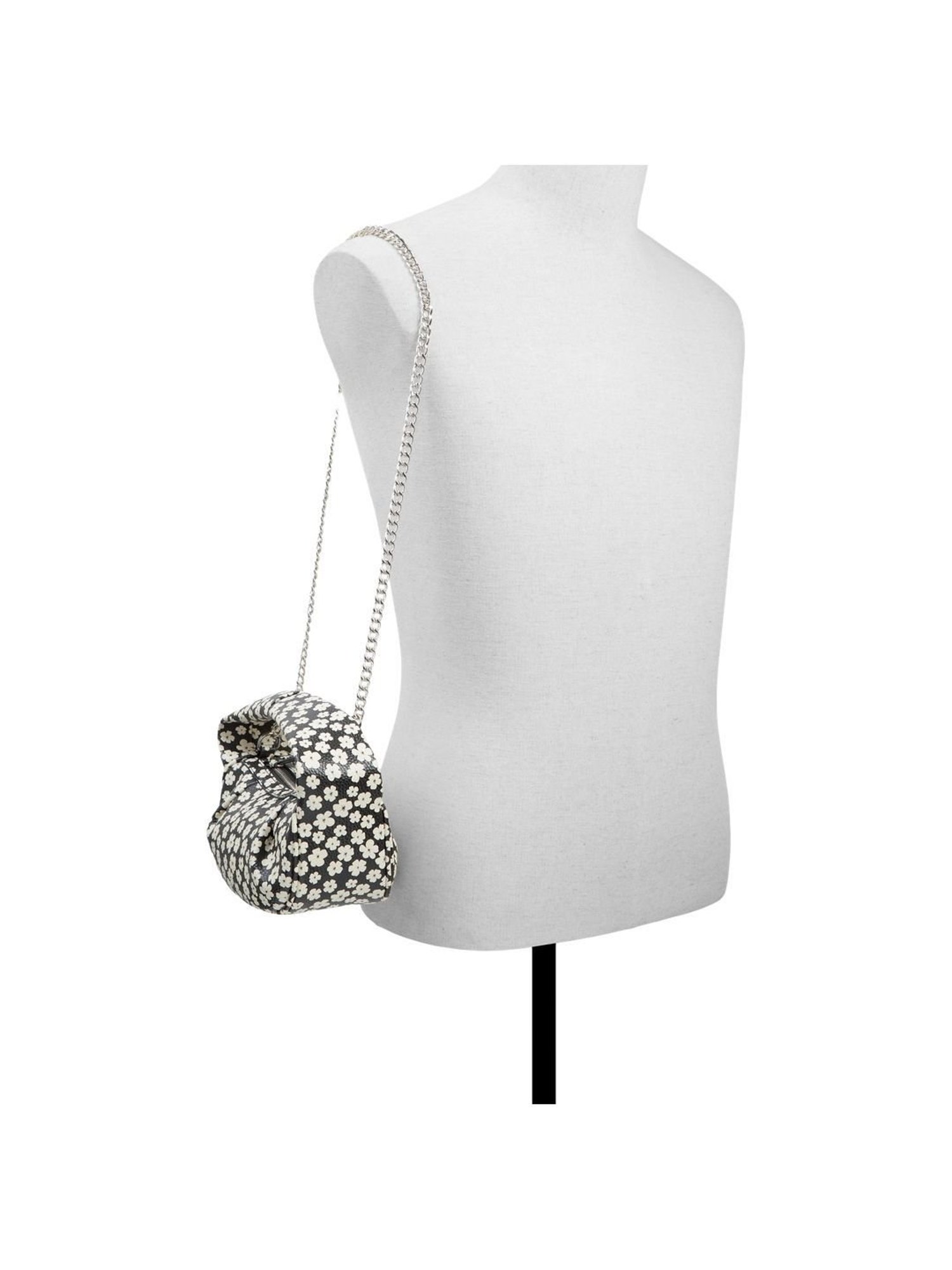 Call It Spring Black & White Floral Small Sling Handbag