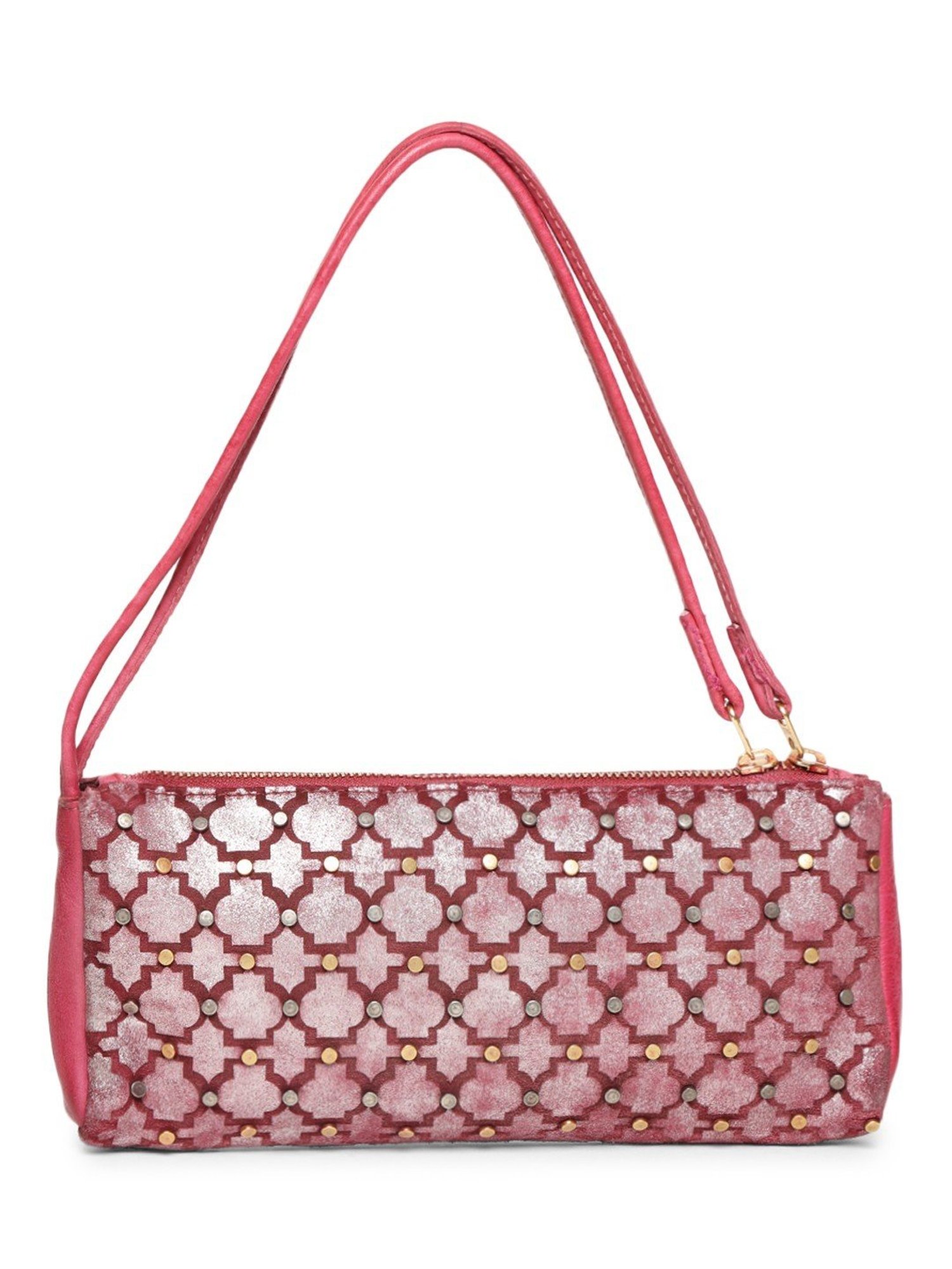 Art N Vintage Luminosa Pink Leather Embellished Small Handbag