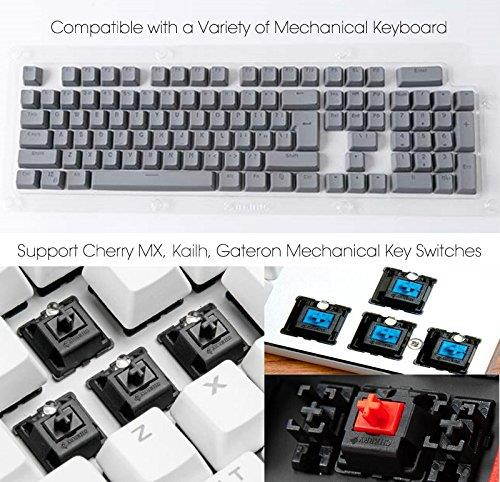 Seiorca 104 PBT Keycap Set Doubleshot Backlit Keycaps for Mechanical Keyboard with Key Puller (Gray)
