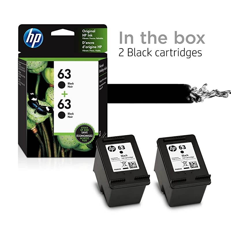 63 | 2 Ink Cartridges | Black | F6U62AN