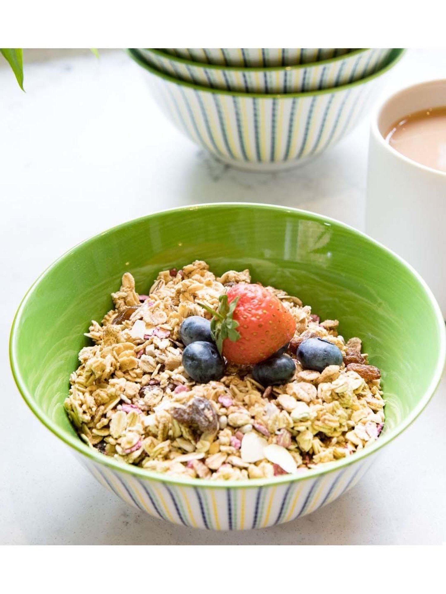 KitchenCraft Green Stoneware Lime Hues Bowl