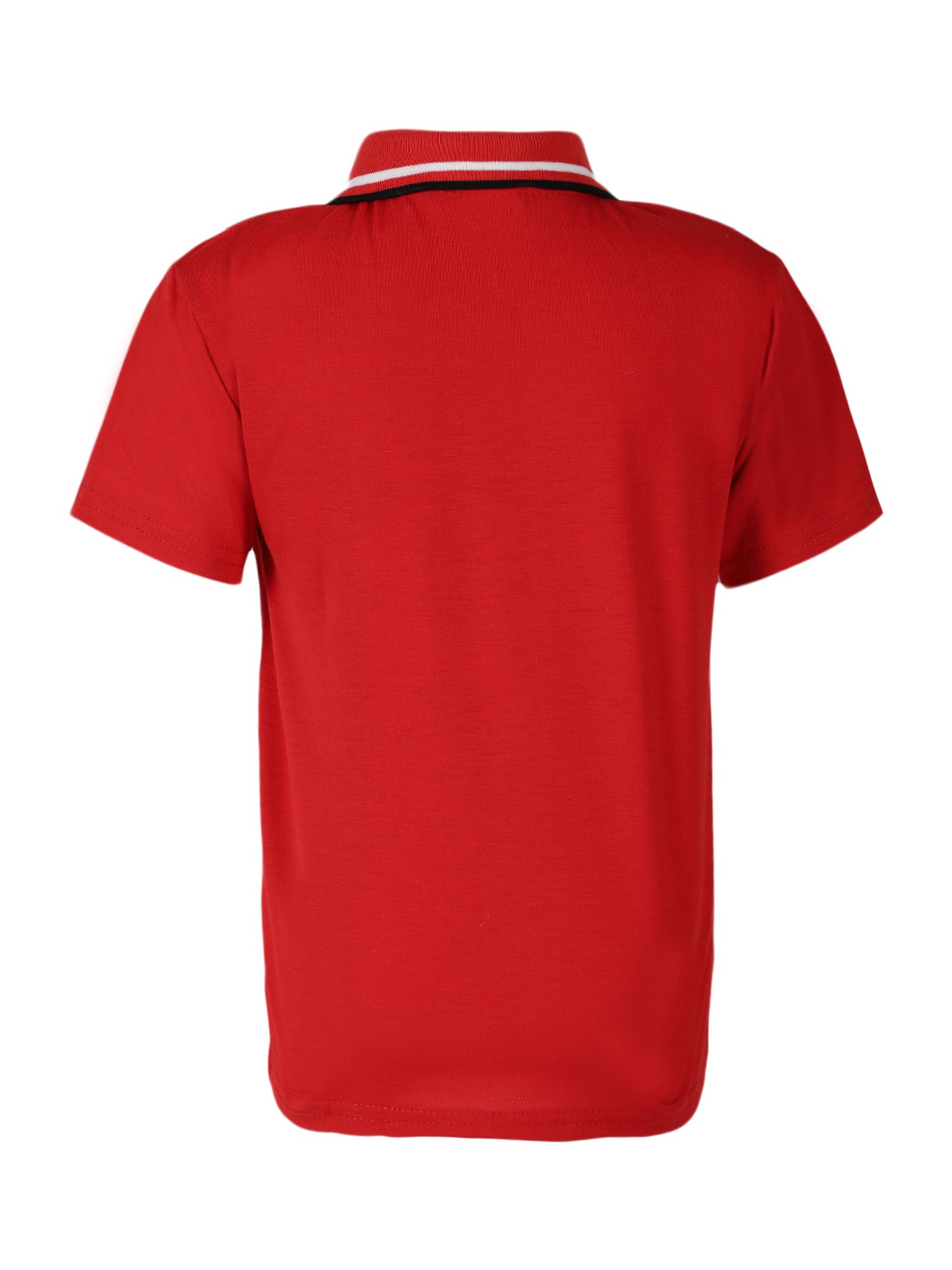 Passion Petals Kids Red Cotton Printed Polo T-Shirt