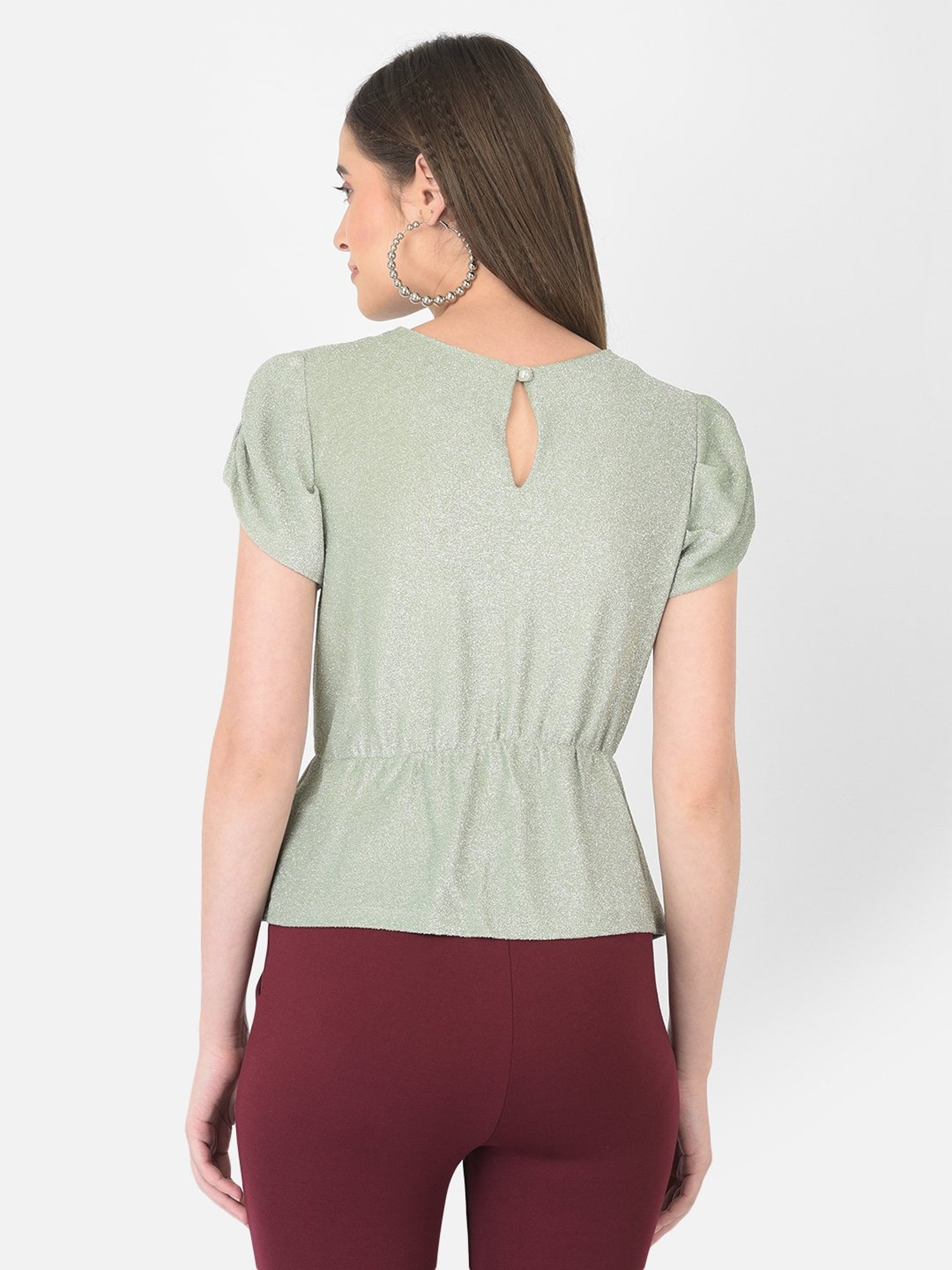 Latin Quarters Green Round Neck Top