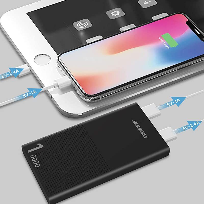 Portable Charger Power Bank, Battery Pack Cell Phone Charger 2 USB Compatible with iPhone 11/ Xs/XR/X/8/7 iPad