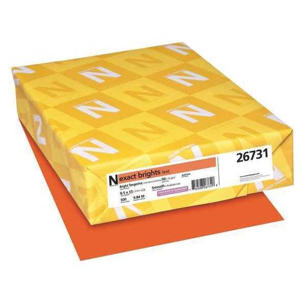 Neenah Paper Exact Brights Paper 8 1/2 x 11 Bright Tangerine 50 lb 500 Sheets
