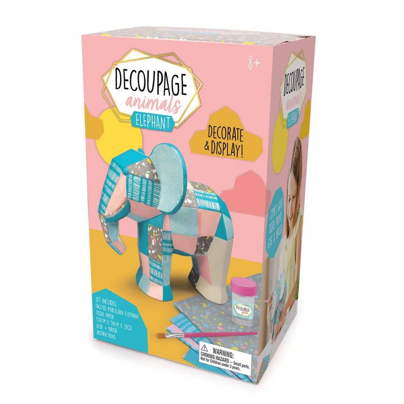 Bright Stripes Decoupage Animals - Elephant
