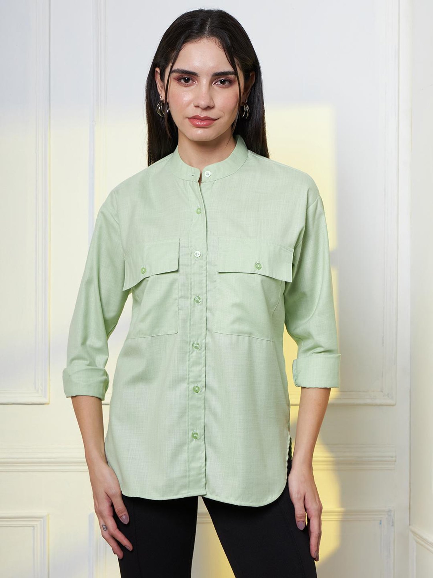 FITHUB Green Relaxed Fit Shirt