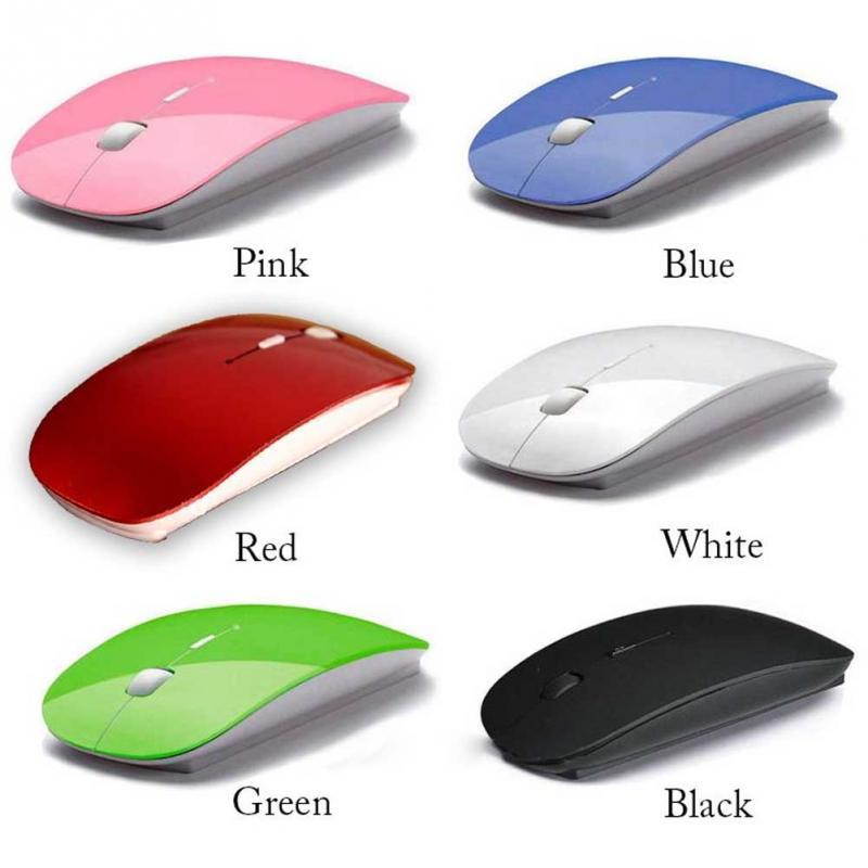Ultra Thin 2.4G Optical Wireless Mouse USB Receiver Air Mouse for Laptop Notebook black
