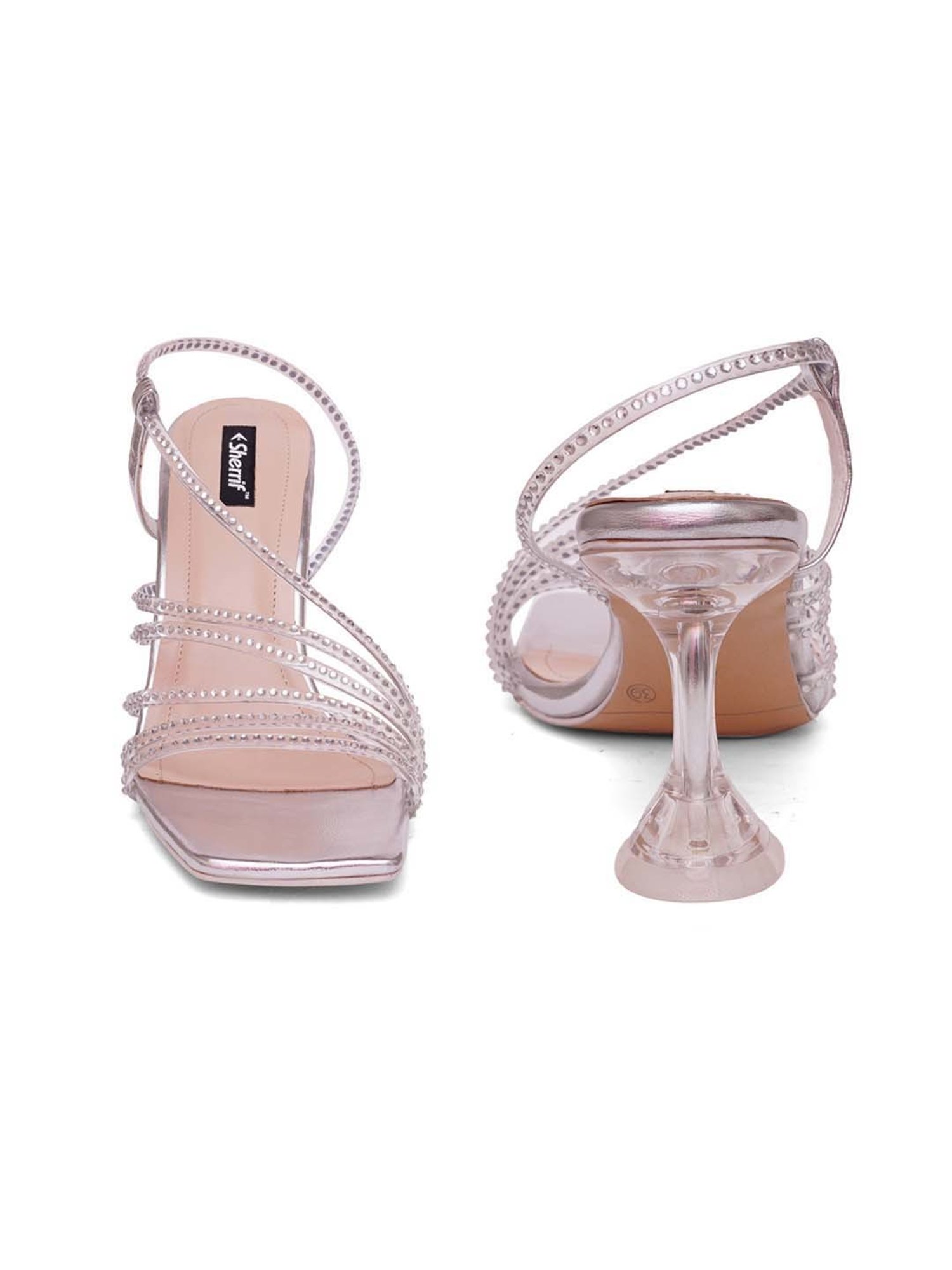 Sherrif Women's Silver Sling Back Sandals