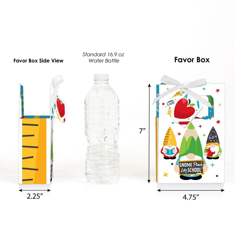 Big Dot of Happiness School Gnomes - Teacher and Classroom Decorations Favor Boxes - Set of 12