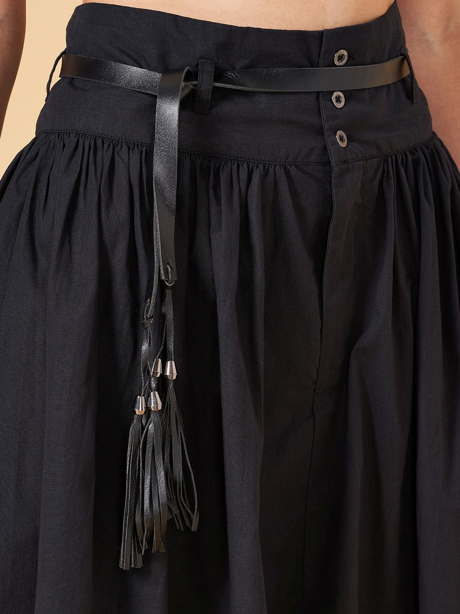 Belle Fille Sky Blue & Beige Printed Skirt