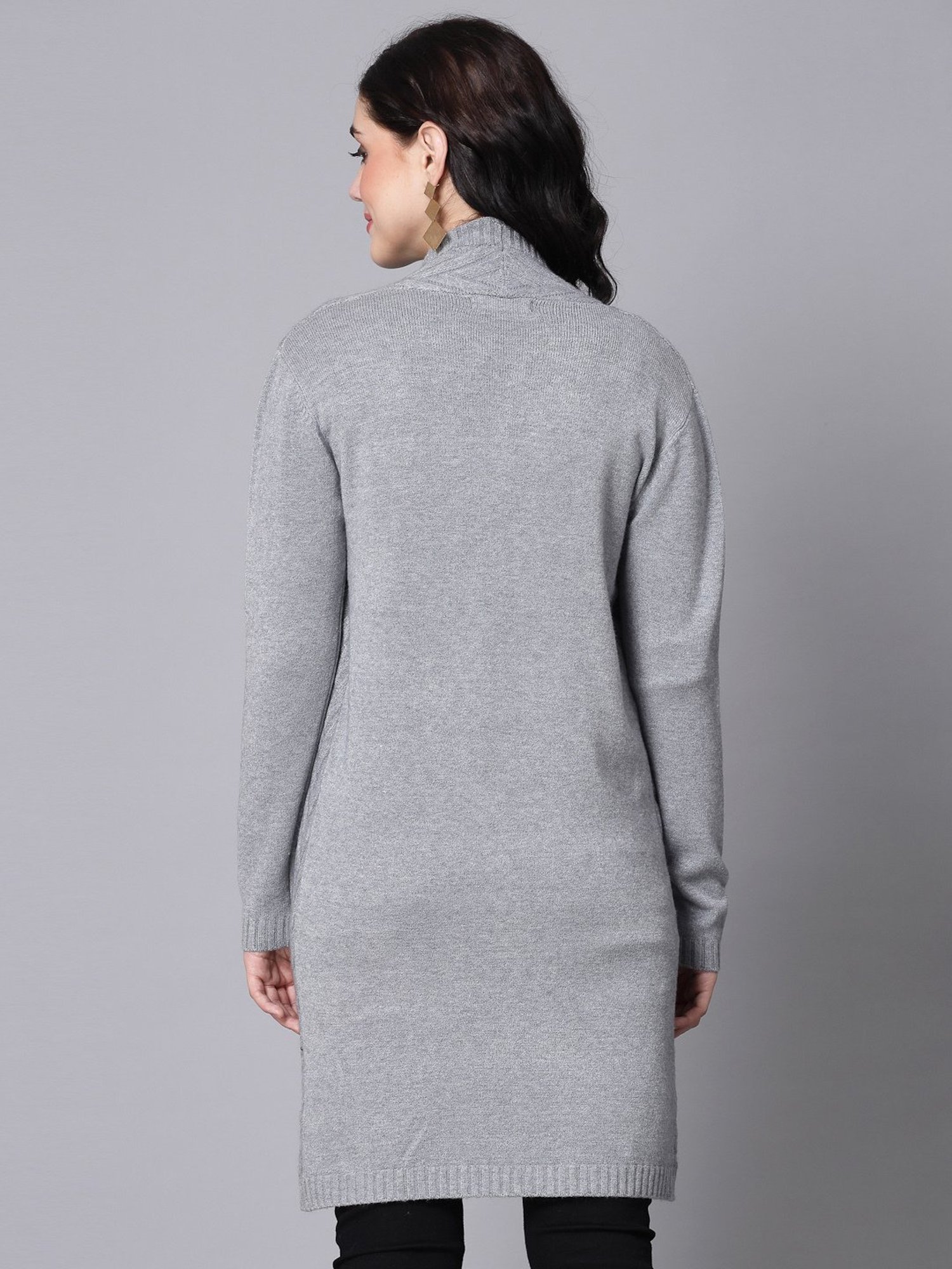 Mafadeny Grey Long Shrug