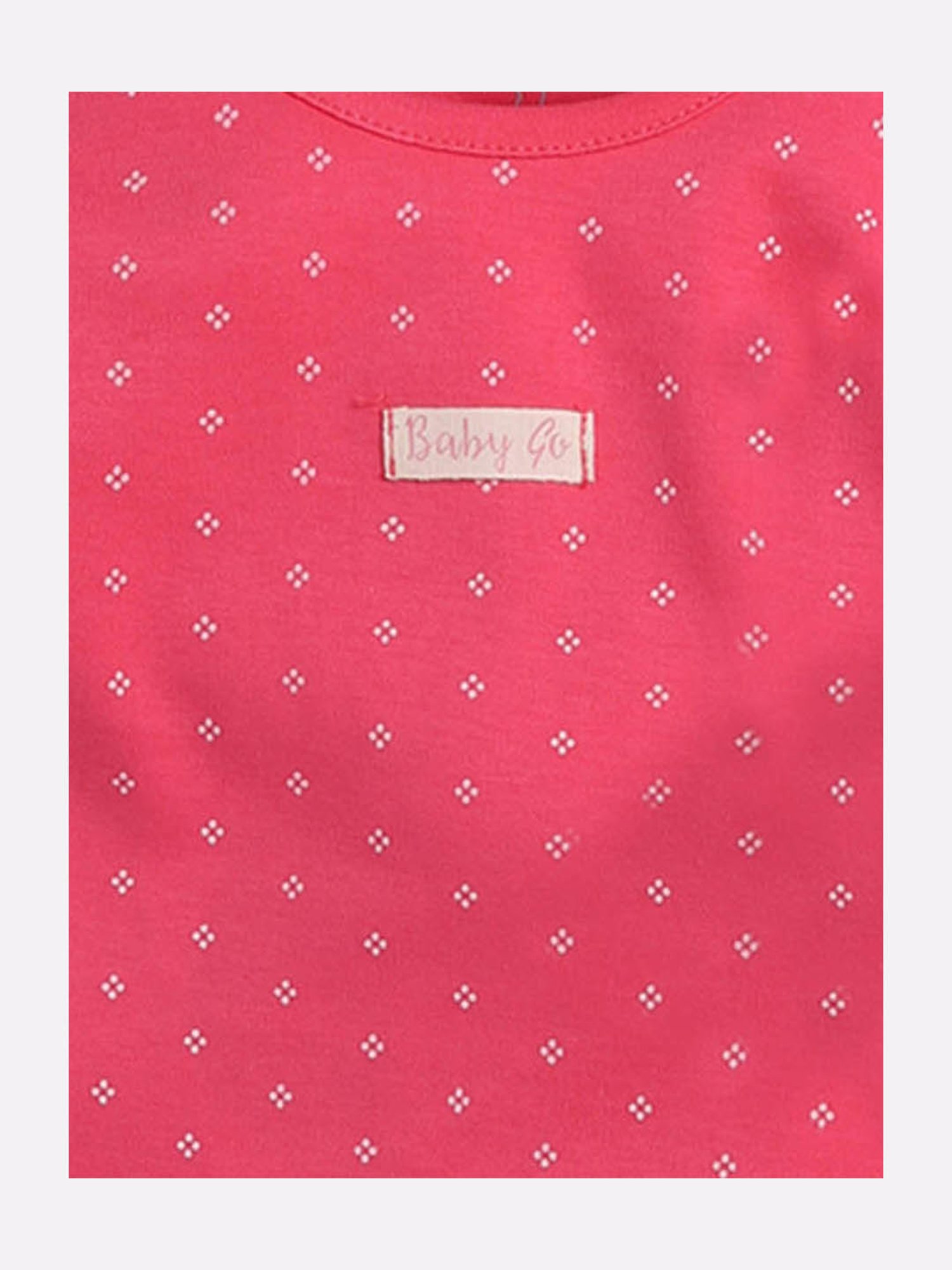 Baby Go Girls Fuchsia & White Printed Top with Pyjamas