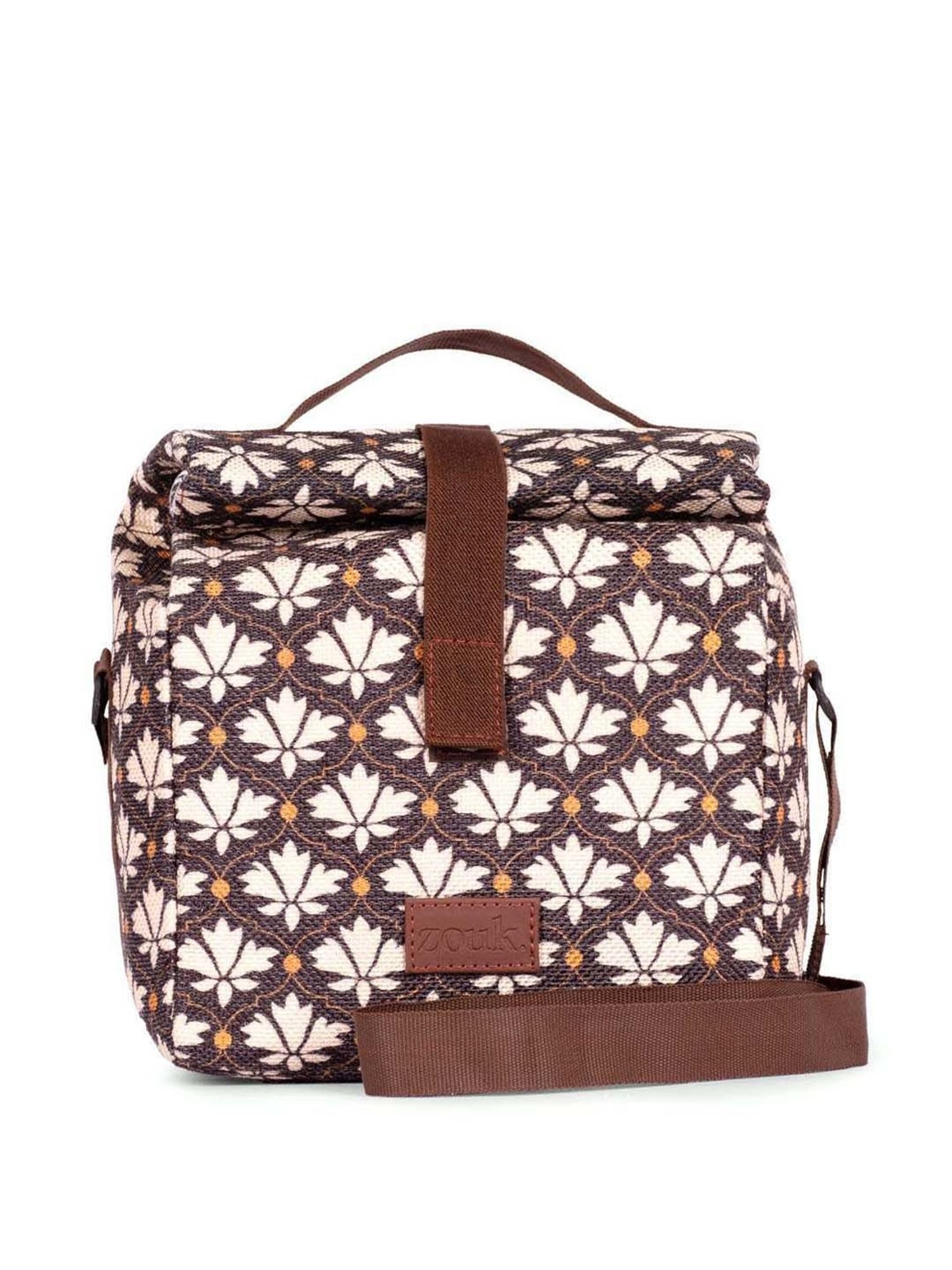 ZOUK Brown Printed Handbag