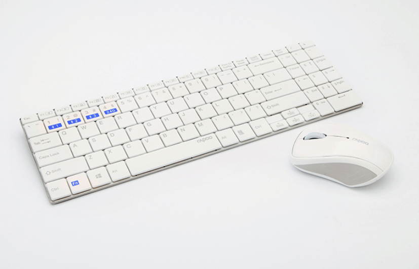 Rapoo 9060M Ergonomic Design, Ultra-thin Wireless 3 Modes(Bluetooth4.0and 3.0, 2.4GHz Wireless) Connection Keyboard And 1300DPI Silent Mouse Combo For Office And Game - Black