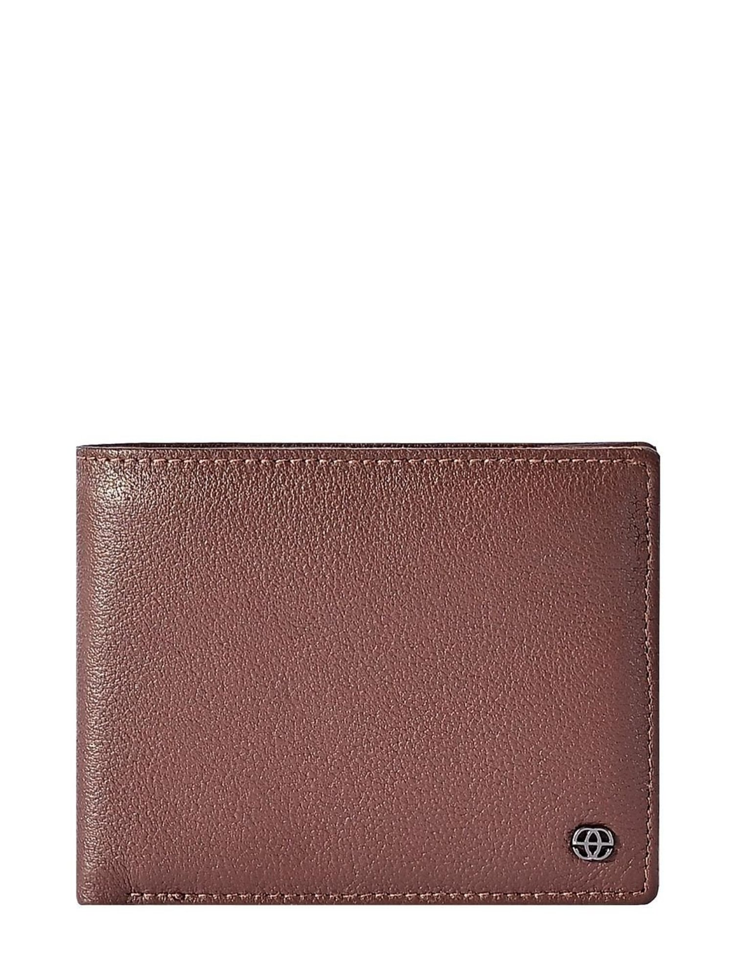 Eske Cole Brown Textured Leather Bi-Fold Wallet for Men