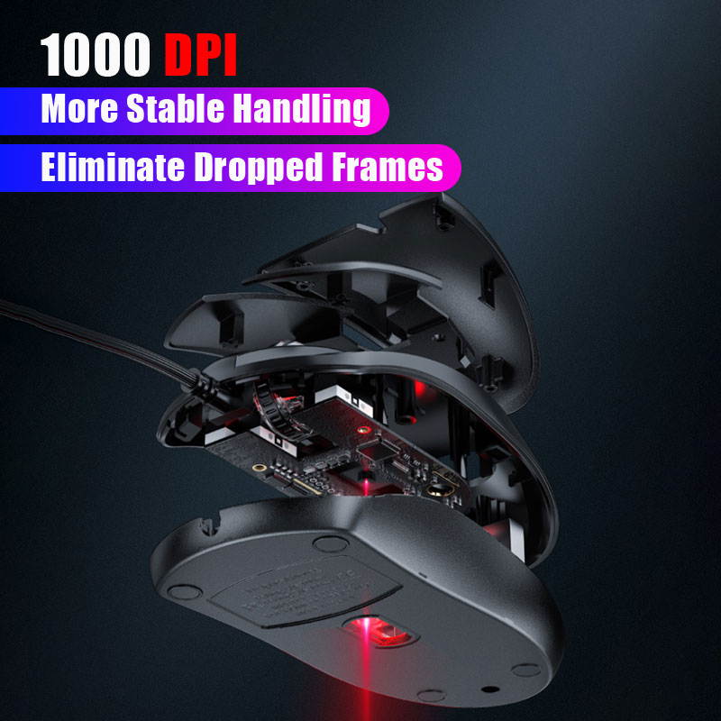 3D USB Wired Mouse Gaming Mouse Silent Ergonomics Optical Mouse 1000 DPI Computer Mouse Gamer Compatible with PC/Laptop/Desktop (Black)