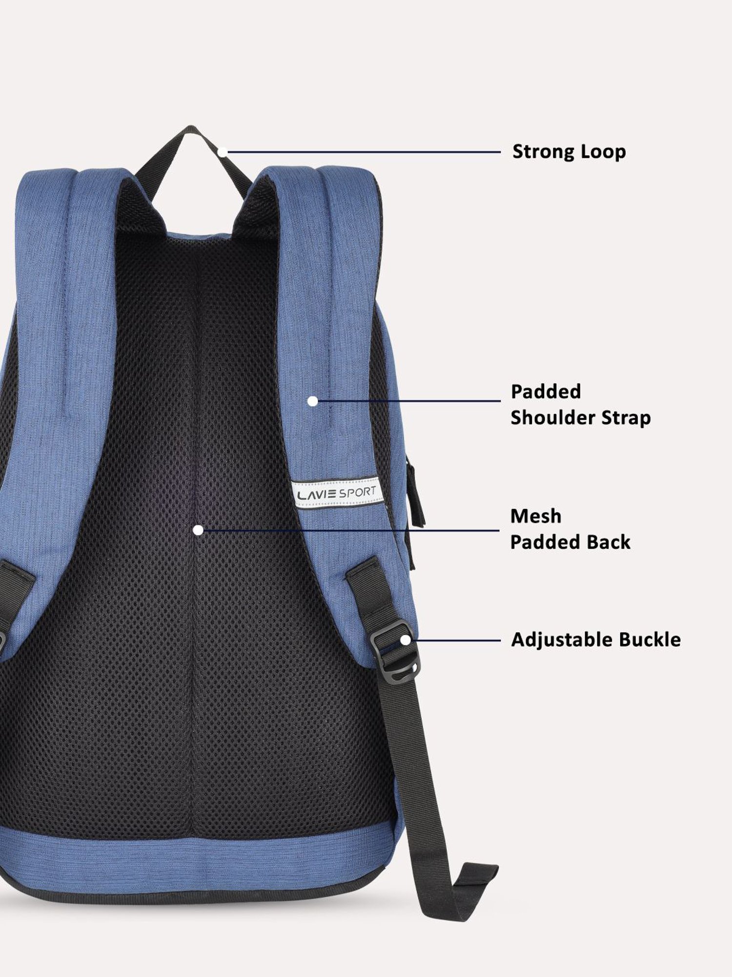 Lavie Sport Ruler 32L Laptop Backpack For Men & Women (Navy)