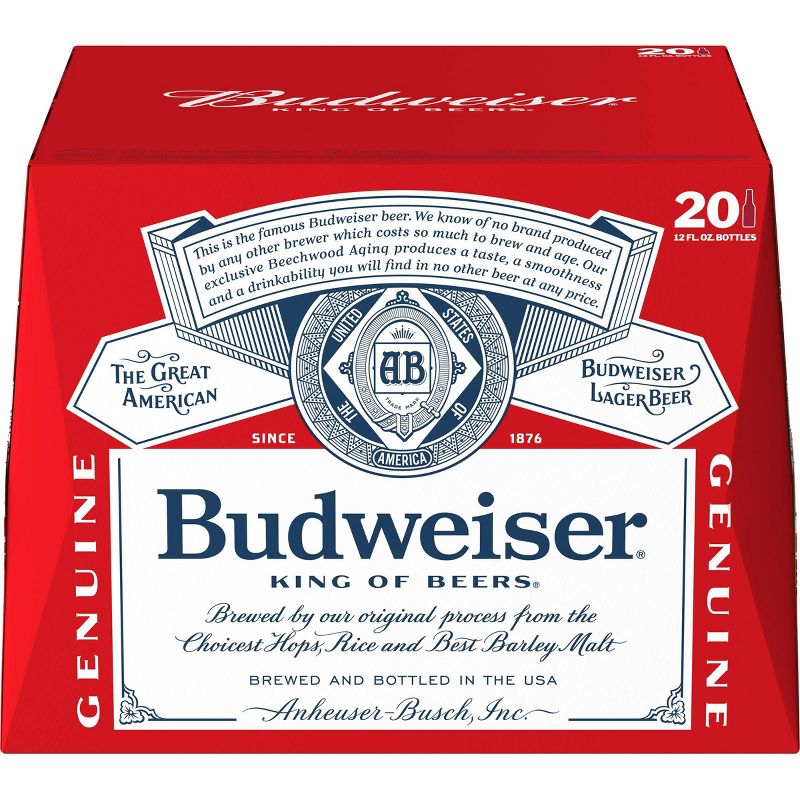 Budweiser Lager Beer - 20pk/12 fl oz Bottles