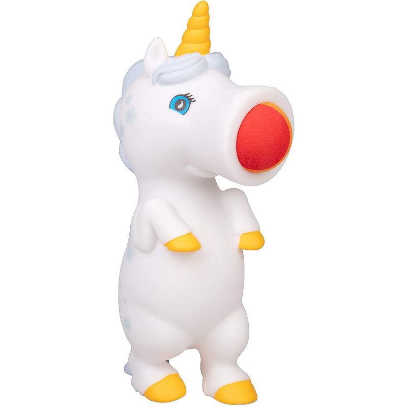 Hog Wild White Unicorn Popper Toy, Shoots Foam Balls!