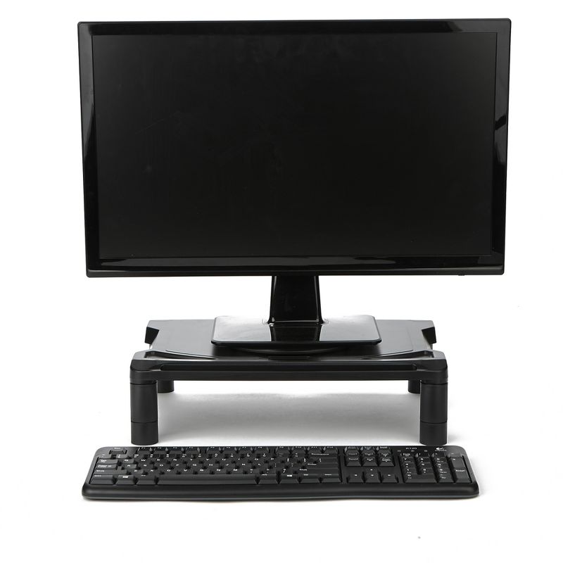 Mind Reader Rotative Extra Wide Adjustable Monitor Risers, Black