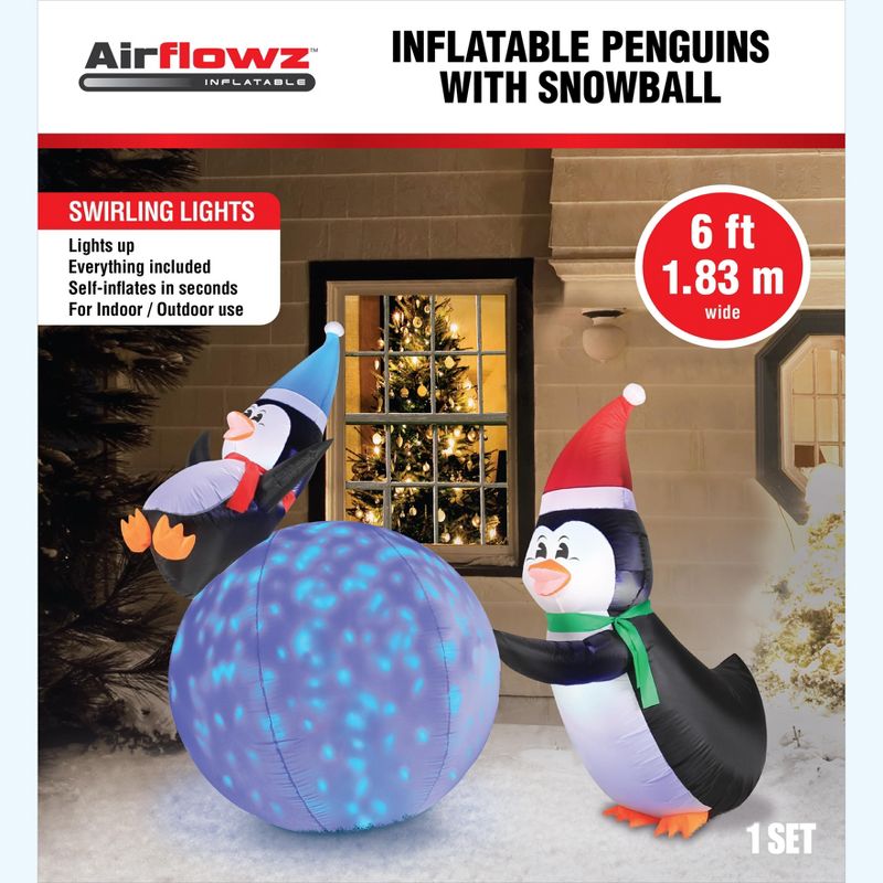 Gemmy Christmas Airblown Inflatable Mixed Media Gnome w/Curved Hat, 5 ft Tall, Multicolored