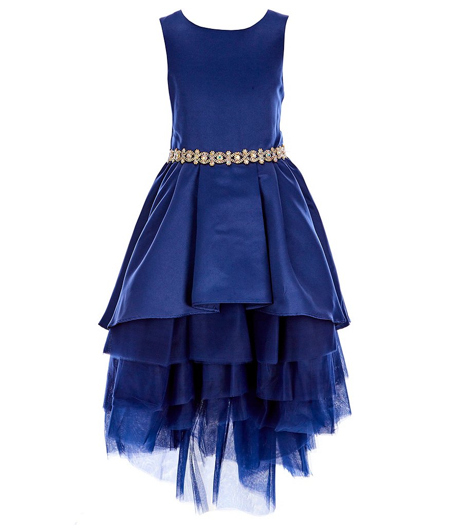 Us Angels Big Girls 6-14 Cap-Sleeve Lace Beaded Mesh Communion Dress