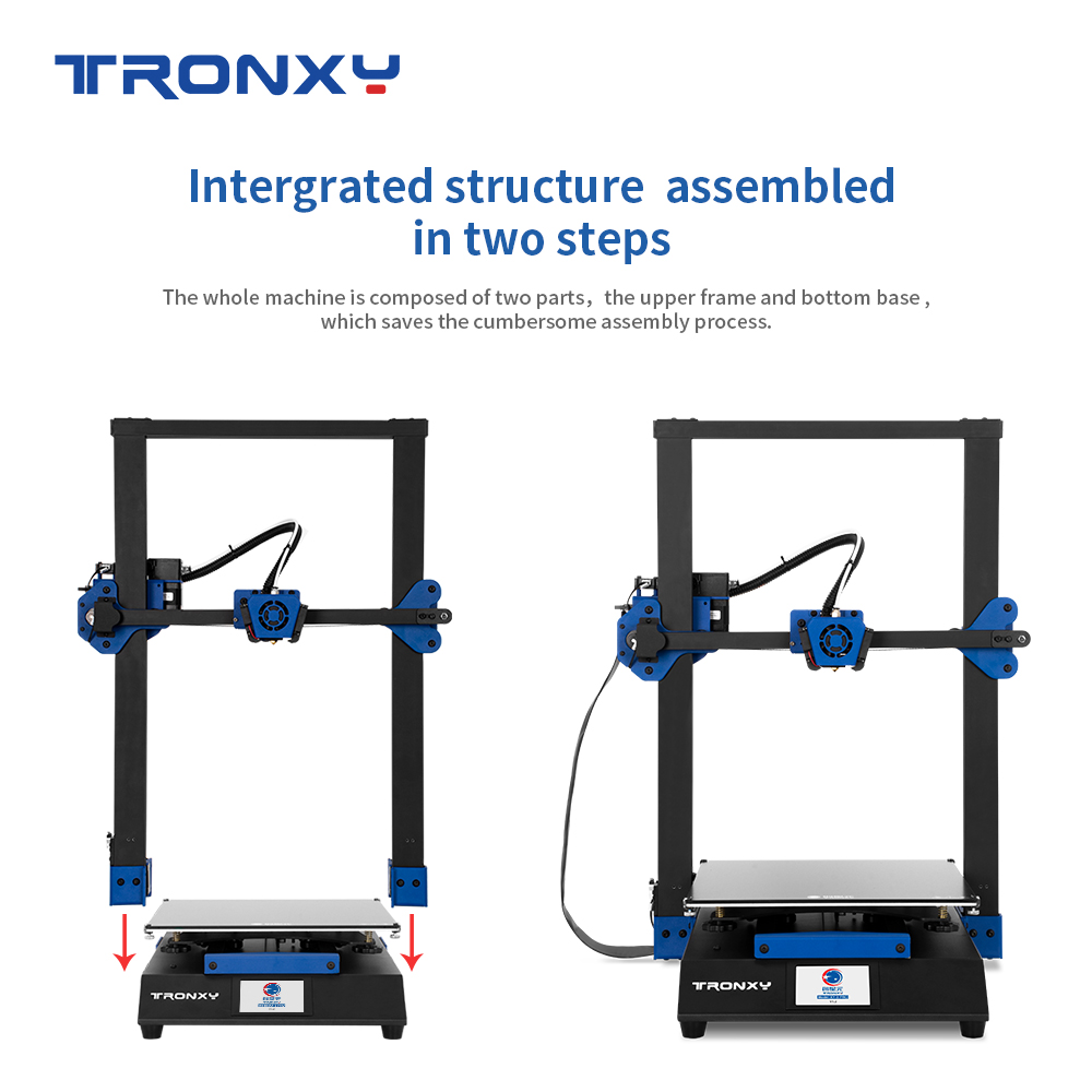 TRONXY XY-3 Pro DIY 3D printer kit 300x300x400mm with 24V power supply / titanium extruder / silent motherboard 2225 driver chip / large printing area for filament detection