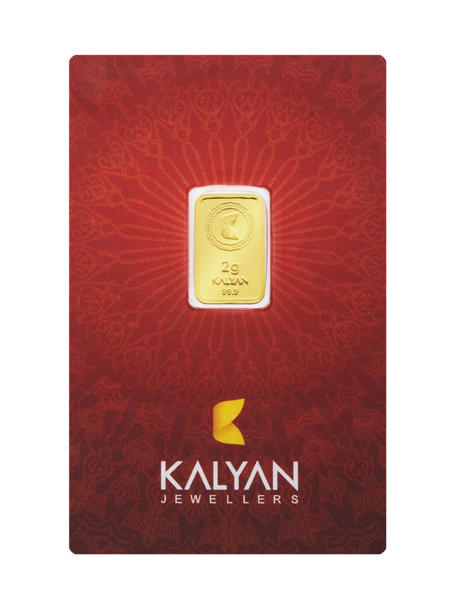 Kalyan Jewellers Lotus 24k (999) 100% Pure 2gm Gold Bar